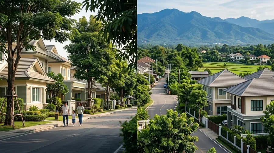 ภาพประกอบบทความ สันทราย vs หางดง 2569: ซื้อบ้านโซนไหนดี เทียบชัดทุกมุม